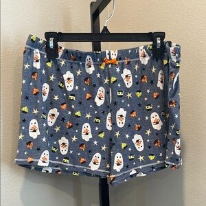 Jaclyn Smith Gray Ghost Halloween Print Sleep Shorts NWOT